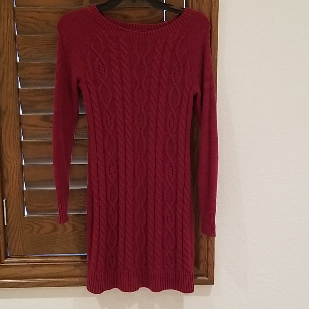 Maroon sweater dress